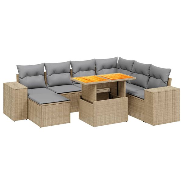 vidaXL Garden Sofa Set Beige