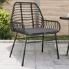 vidaXL Garden Chair Black PE Rattan Standard size for adults