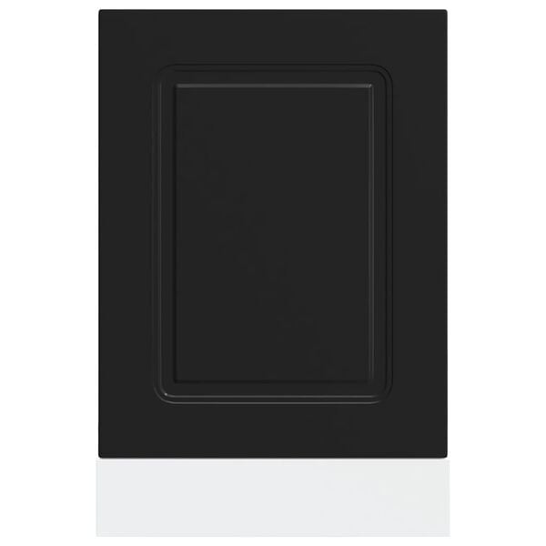 vidaXL Dishwasher Panel Black Engineered Wood 17.7 in x 0.6 in x 26.4 in