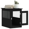 vidaXL Dog Crate Furniture Black Engineered wood, Steel 17.7x24.4x23.2 in