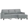 vidaXL 3-seater Sofa With Footstool Light Grey