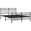 vidaXL Bed Frame Black Powder-coated steel Double Bed Frame