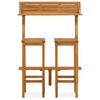 vidaXL Balcony Bar Set Natural wood Solid acacia wood, metal Standard