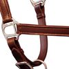 vidaXL Horse Headcollar Brown Buffalo Leather Cob Adjustable Armrests