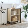 vidaXL Book Cabinet Sonoma oak Engineered wood and metal Medium