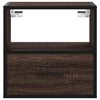 vidaXL Wall-mounted Bedside Cabinet Brown Oak Engineered wood, metal