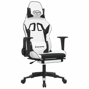 vidaXL Gaming Chair White Faux leather, Metal, Plywood Medium