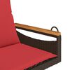 vidaXL Patio Swing Bench Brown PE rattan One Size UV-resistant materials