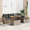 vidaXL Garden Sofa Set Grey PE rattan Medium Adjustable Feet