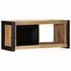 vidaXL TV Cabinet Black and Brown Solid Rough Mango Wood and Iron