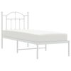vidaXL Bed Frame White Steel Small Single Bed Frame Rectangular