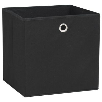 vidaXL Storage Boxes 4 pcs Non-woven Fabric 11"x11"x11" Black