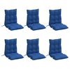 vidaXL Lowback Chair Cushion Set of 6 Royal Blue