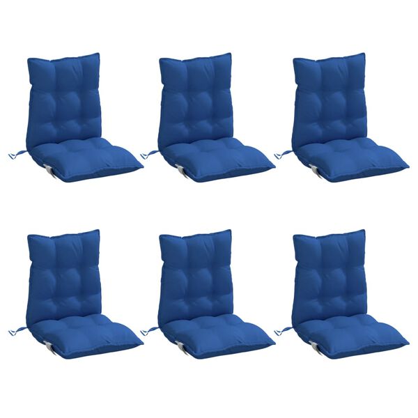 vidaXL Lowback Chair Cushion Set of 6 Royal Blue