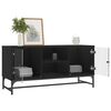 vidaXL TV Cabinet Black Engineered wood, glass, steel Medium Doors