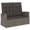 vidaXL Garden Bench Grey PE Rattan 46.5 x 24.4 x 37.4 in