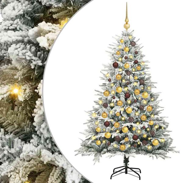 vidaXL Artificial Pre-lit Christmas Tree with Ball Set Green 70.9