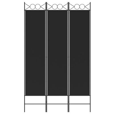 vidaXL 3-Panel Room Divider Black 47.2"x78.7" Fabric