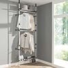 vidaXL Telescoping Wardrobe System Silver and Black Aluminum and Plastic