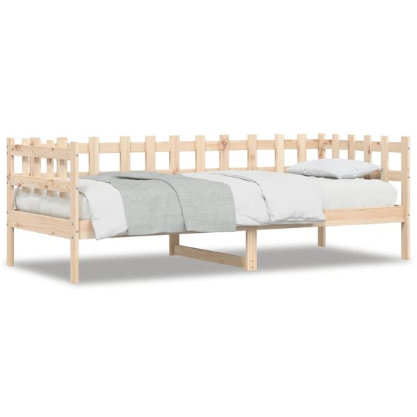 vidaXL Day Bed Natural Pine Solid Pine Wood 31.5 x 79 in.