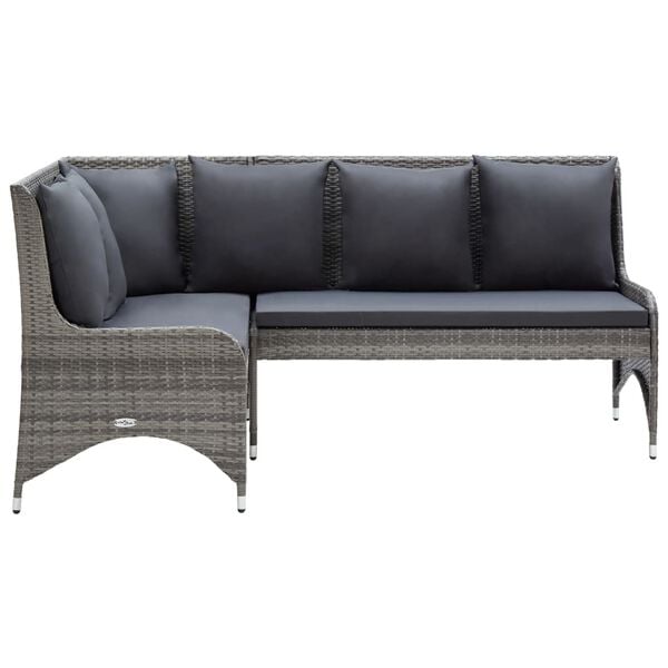 vidaXL Garden Sofa Set of 2 Grey
