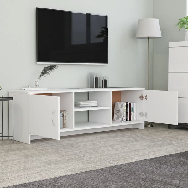 vidaXL TV Stand White 47.2"x11.8"x14.8" Engineered Wood