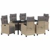 vidaXL Garden Dining Set 7 pcs Beige poly rattan
