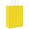 vidaXL Paper Bags 250 pcs with Handles Yellow 26x12x35 cm