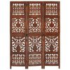vidaXL Hand Carved 3-Panel Room Divider Brown 47.2"x65" Solid Mango Wood