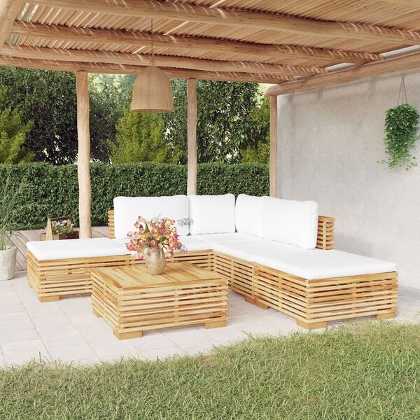 vidaXL Garden Lounge Set Dark grey and teak wood