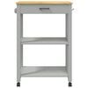 vidaXL Kitchen Trolley MONZA 23.6"x15.7"x34.8" Solid Wood Pine