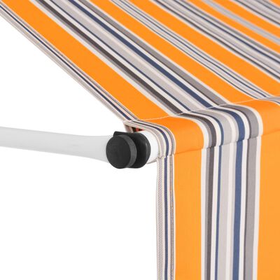 vidaXL Manual Retractable Awning 118.1" Yellow and Blue Stripes