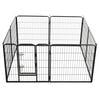 vidaXL Dog Playpen Black Powder-coated steel 31.5x31.5 in per panel