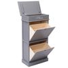 vidaXL Shoe Cabinet Gray Paulownia wood + MDF 19.7 x 11.0 x 38.6 in