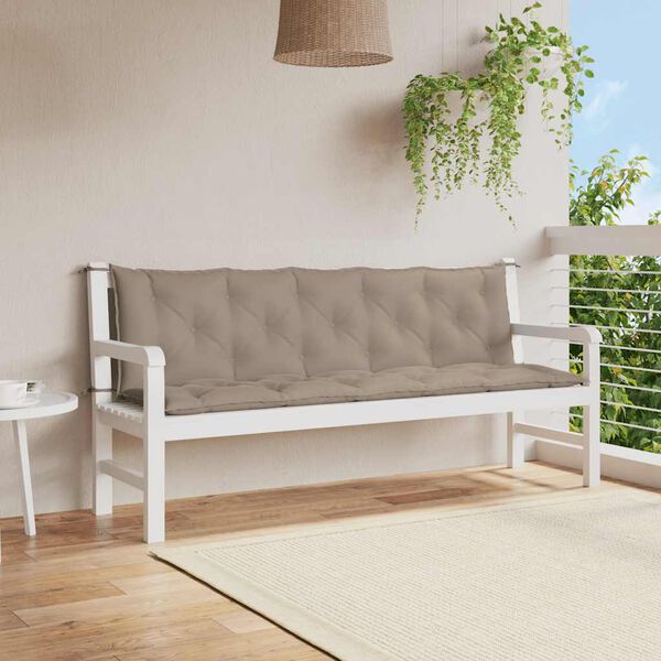 vidaXL Garden Bench Cushion Set of 2 Taupe Oxford fabric (100% polyester)