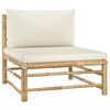 vidaXL Garden Lounge Set Cream white cushions, natural bamboo