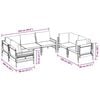 vidaXL Garden Sofa Set with Cushion 6 pcs Anthracite Steel
