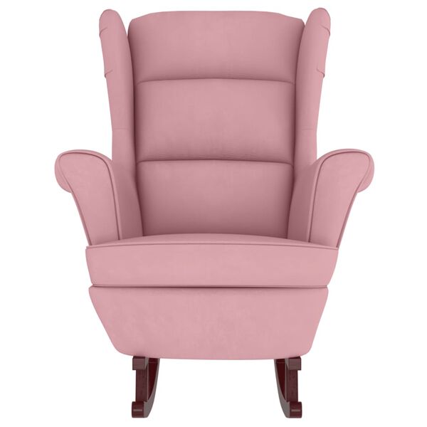 vidaXL Rocking Chair Pink Velvet (100% polyester) Standard Rocking Chair
