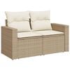 vidaXL Garden Sofa Set Beige PE rattan, powder-coated steel, tempered glass