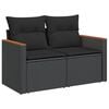 vidaXL Garden Sofa Set Black PE Rattan, Powder-Coated Steel, Polyester