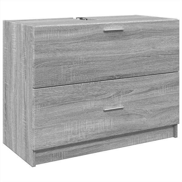 vidaXL Sink Cabinet Grey Sonoma Engineered Wood 30.7x14.6x23.2 in