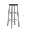 vidaXL Bar Stool Set of 2 Black and Silver Steel and MDF