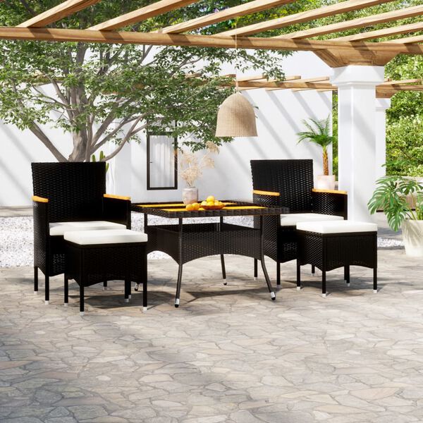 vidaXL Garden Dining Set Black