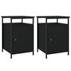 vidaXL Bedside Cabinet Set of 2 Black Engineered wood, Iron Medium