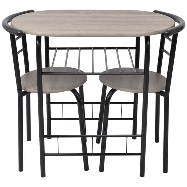 vidaXL Dining Set Black MDF, Iron Medium Sleek Breakfast Bar Set