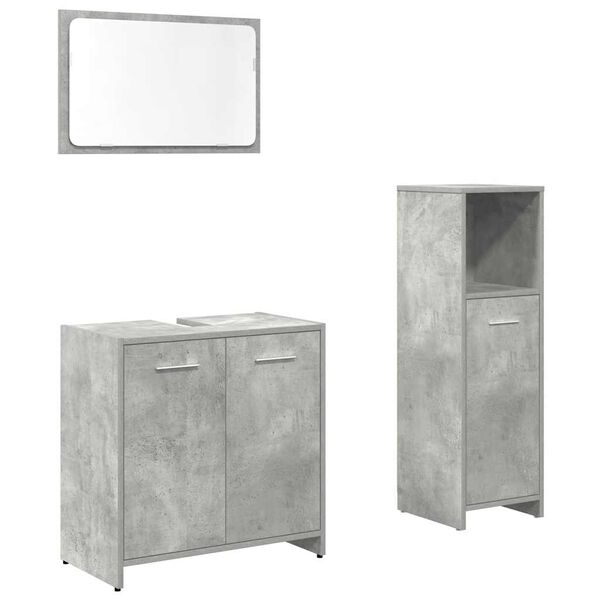 vidaXL Bathroom Furniture Set Concrete Grey Engineered Wood