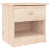 vidaXL Bedside Cabinet Natural Solid Pine Wood 16.1x13.8x16.1 in
