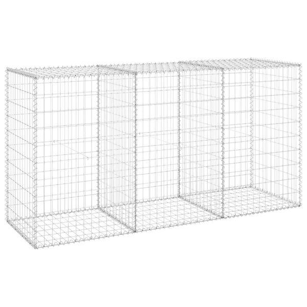 vidaXL Gabion Wall with Covers Galvanized Steel 78.7"x23.6"x39.4"