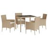 vidaXL Patio Dining Set Set of 4 Beige