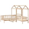 vidaXL Day Bed And Bench Set Natural Solid pine wood Twin